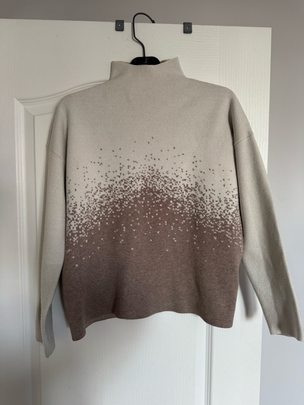 Christian Siriano Cream to Taupe Ombre Mock Cowl . Ptp 21”Sweater